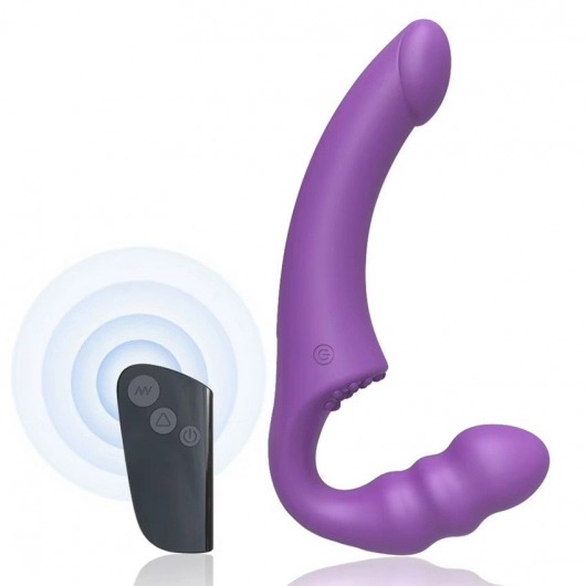 Фиолетовый безремневой страпон Straples Strap-On Dildo - Erokay - купить с доставкой в Кирове