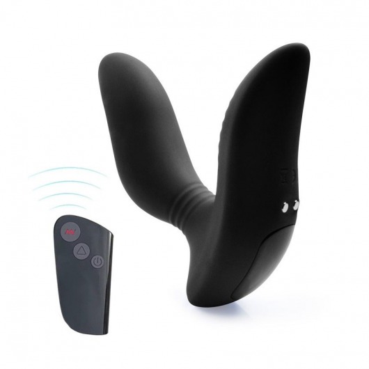 Черный вибромассажер простаты 3,5’’ Remote Control Curve P-spot Massager - 12 см. - Erokay - в Кирове купить с доставкой