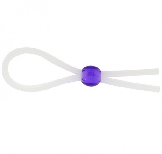 Прозрачное лассо с фиолетовой бусиной SILICONE COCK RING WITH BEAD LAVENDER - NMC - в Кирове купить с доставкой