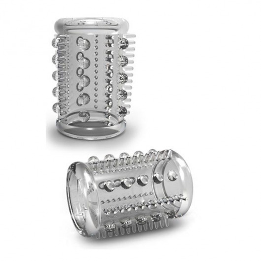 Прозрачная насадка с шипами и шишечками STAY HARD COCK SLEEVE 03 CLEAR - Blush Novelties - в Кирове купить с доставкой