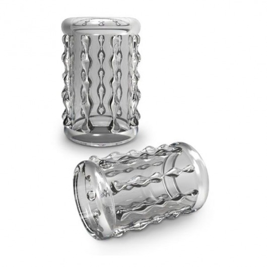 Прозрачная насадка с бороздками STAY HARD COCK SLEEVE 04 CLEAR - Blush Novelties - в Кирове купить с доставкой