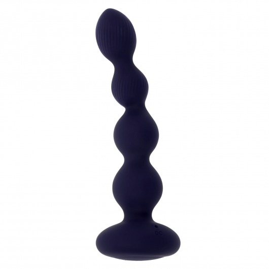 Фиолетовые анальные бусы с вибрацией и вращением Pleasure Orbit - 17,8 см. - Evolved
