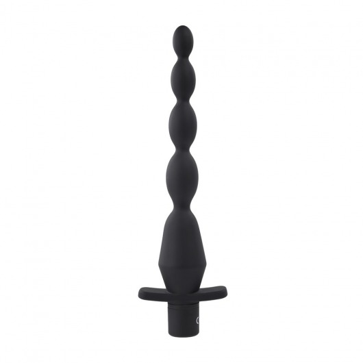 Черная анальная елочка с вибрацией Vibrating Butt Beads - 22 см. - Selopa