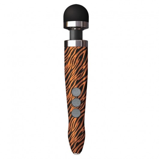 Беспроводной wand-вибратор Doxy Die Cast 3R с тигровым принтом на рукояти - 28 см. - Doxy