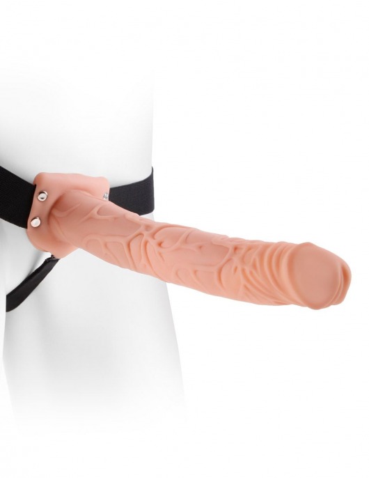 Фаллопротез телесного цвета Hollow Strap-On - 29 см. - Pipedream - купить с доставкой в Кирове