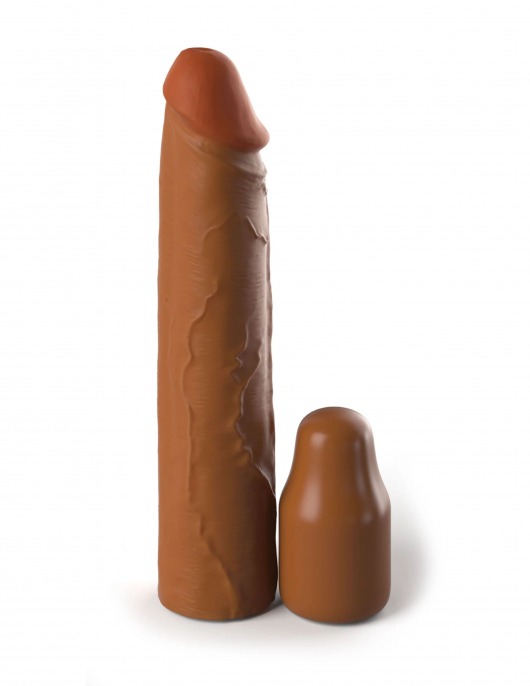 Коричневая насадка на член 2  Silicone X-tension - 20,3 см. - Pipedream - в Кирове купить с доставкой