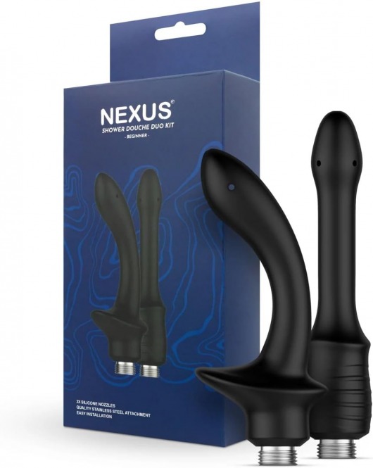 Набор из 2 насадок для анального душа Shower Douche Duo Kit Beginner - Nexus Range - купить с доставкой в Кирове