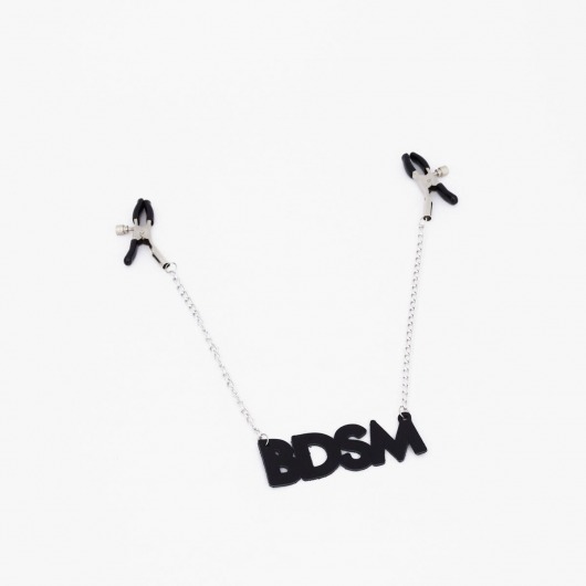 Зажимы на соски с кожаной подвеской BDSM - Crazy Handmade - купить с доставкой в Кирове