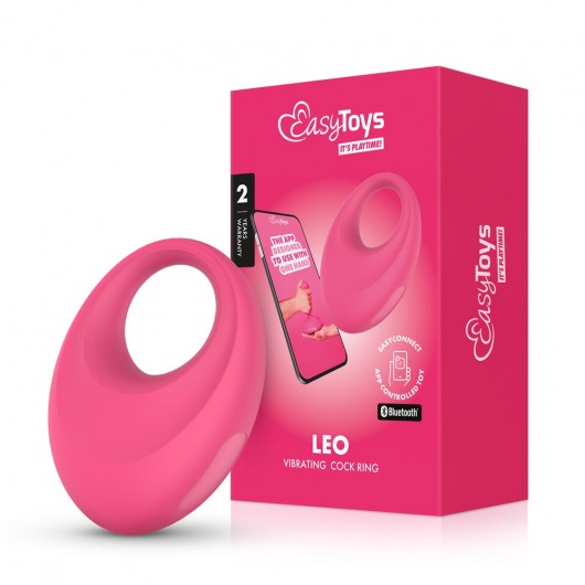Розовое интерактивное эрекционное виброкольцо Leo - Easy toys - в Кирове купить с доставкой
