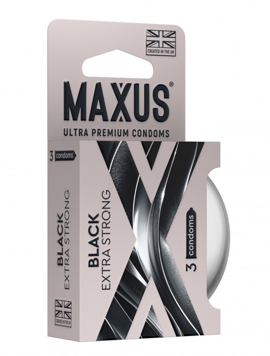 Черные утолщенные презервативы MAXUS Extra Strong с железным кейсом - 3 шт. - Maxus - купить с доставкой в Кирове