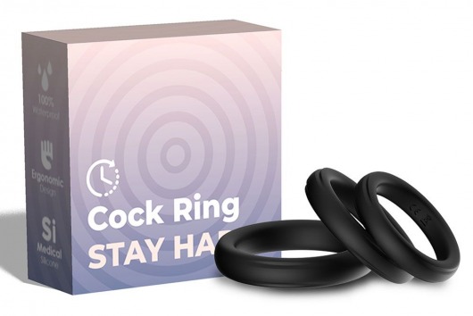 Набор из 3 черных эрекционных колец Stay Hard - Boys of Toys - в Кирове купить с доставкой
