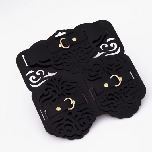 Фигурный набор для БДСМ-игр с узорами и золотистой фурнитурой - Crazy Handmade - купить с доставкой в Кирове