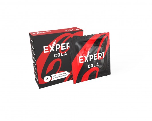 Презервативы с ароматом колы Expert Cola - 3 шт. - Expert - купить с доставкой в Кирове