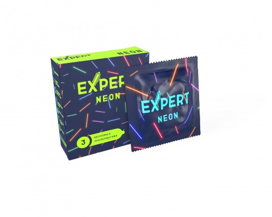 Светящиеся в темноте презервативы Expert Neon - 3 шт. - Expert - купить с доставкой в Кирове
