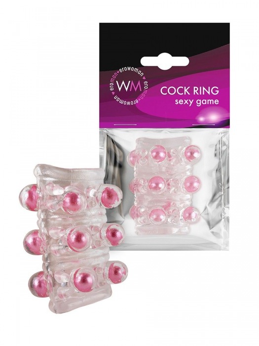 Прозрачная сквозная насадка на пенис с цветными шариками - Erowoman-Eroman - в Кирове купить с доставкой