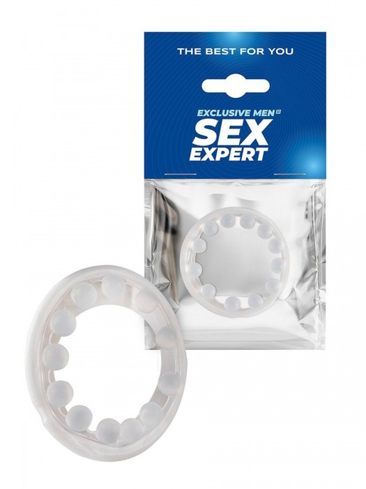 Эрекционное кольцо со стимулирующими шариками на поверхности - Sex Expert - в Кирове купить с доставкой