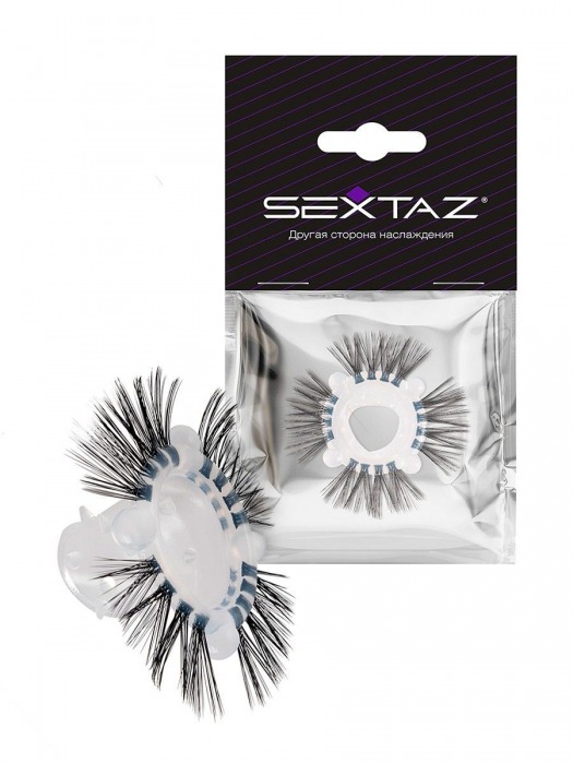 Эластичное эрекционное кольцо с черными «ресничками» - Sextaz - в Кирове купить с доставкой