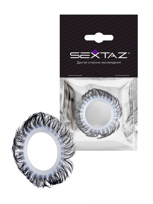 Эластичное эрекционное колечко с черными «ресничками» - Sextaz - в Кирове купить с доставкой