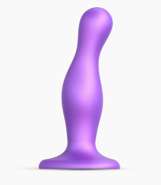 Фиолетовая насадка Strap-On-Me Dildo Plug Curvy size M - Strap-on-me - купить с доставкой в Кирове