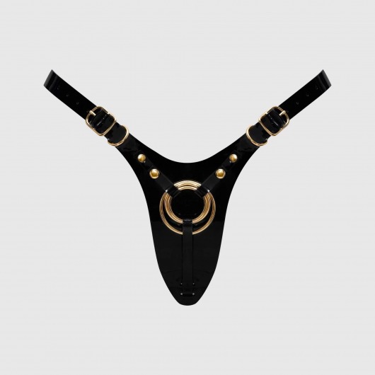 Черный пояс для фиксации насадок Strap-On-Me Leatherette Harness Fabulous - Strap-on-me - купить с доставкой в Кирове