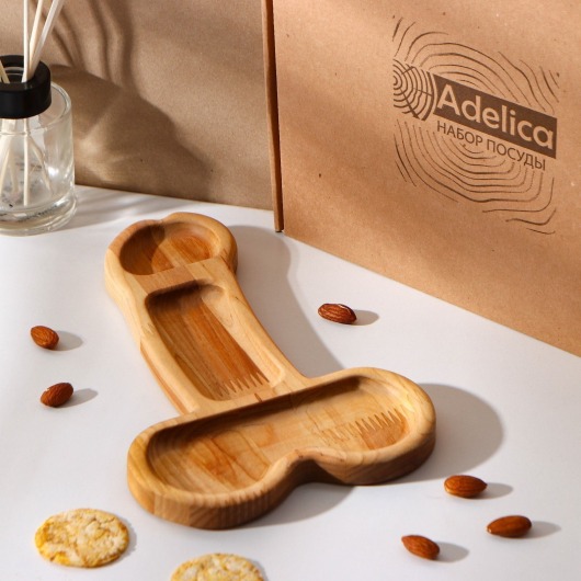 Деревянное блюдо для подачи в форме члена (25 х 16,5 х 1,7 см) - Сима-Ленд - купить с доставкой в Кирове