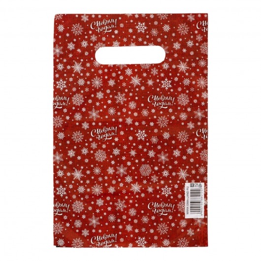 Красный подарочный новогодний пакет с вырубной ручкой (20х30 см) - Сима-Ленд - купить с доставкой в Кирове