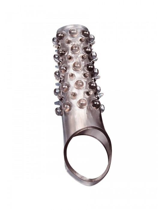 Дымчатая насадка на пенис с шипами и выпуклостями - 12 см. - Sex Expert - в Кирове купить с доставкой