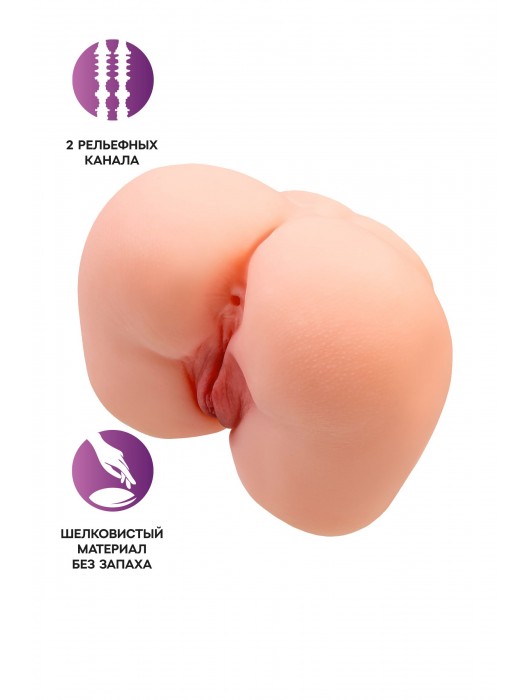Реалистичный мастурбатор-попка с 2 любовными входами - No Name - в Кирове купить с доставкой