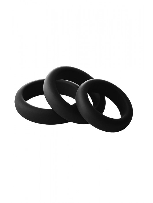 Набор из 3 черных эрекционных колец Smooth Silicone Cockring Pack - Dream Toys - в Кирове купить с доставкой