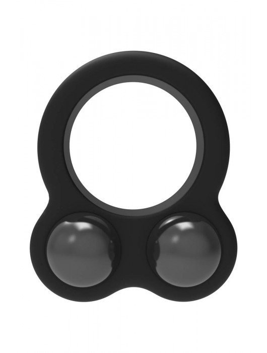 Черное эрекционное кольцо с утяжелителями Cockring Dual Weight - Dream Toys - в Кирове купить с доставкой