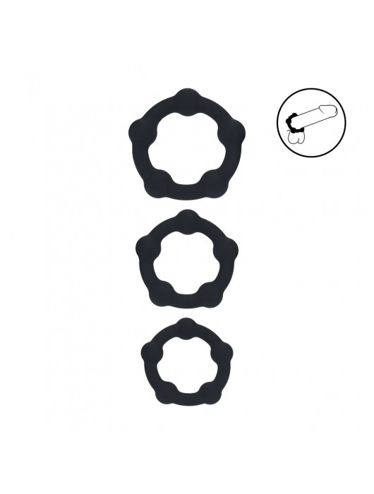 Набор из 3 эрекционных колец Beaded Silicone Cockring Set - Shots Media BV - в Кирове купить с доставкой