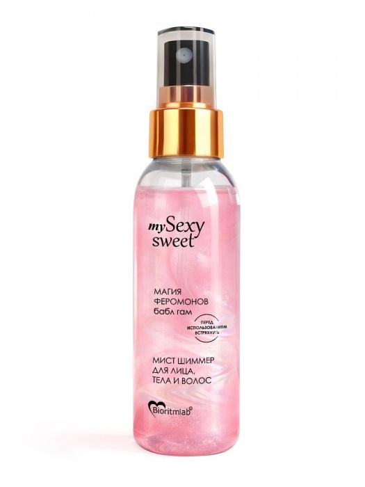 Мист для лица, тела и волос Sexy Sweet с ароматом бабл-гам, шиммером и феромонами - 95 мл. -  - Магазин феромонов в Кирове