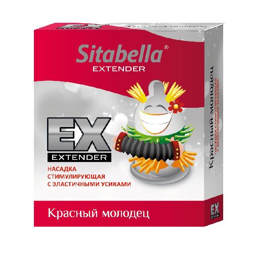 Стимулирующая насадка Sitabella Extender  Красный молодец - Sitabella - купить с доставкой в Кирове