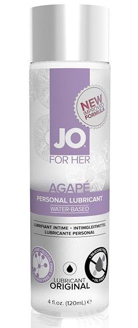 Женский лубрикант на водной основе JO AGAPE LUBRICANT ORIGINAL - 120 мл. - System JO - купить с доставкой в Кирове