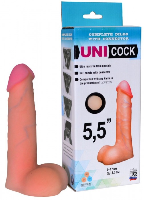 Фаллическая насадка Харнесс UNICOCK 5,5  - 17 см. - LOVETOY (А-Полимер) - купить с доставкой в Кирове