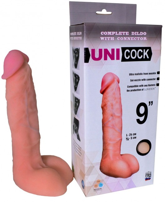 Фаллическая насадка Харнесс UNICOCK 9  - 24 см. - LOVETOY (А-Полимер) - купить с доставкой в Кирове