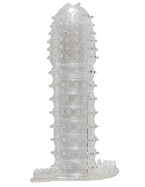 Гелевая прозрачная насадка c шипами - 12 см. - Toyfa Basic - в Кирове купить с доставкой