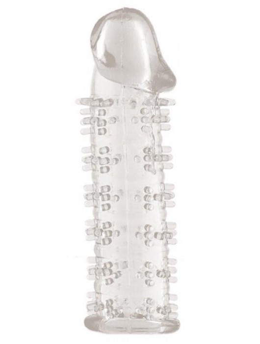 Гелевая прозрачная насадка с шипами - 12 см. - Toyfa Basic - в Кирове купить с доставкой