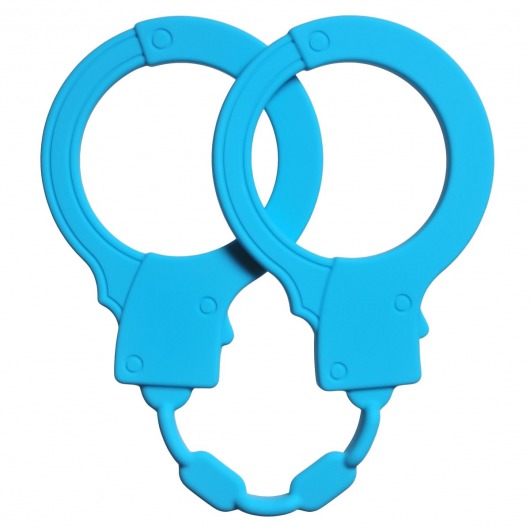 Голубые силиконовые наручники Stretchy Cuffs Turquoise - Lola Games - купить с доставкой в Кирове