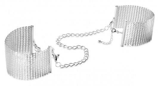 Серебристые наручники-браслеты Desir Metallique Handcuffs - Bijoux Indiscrets - купить с доставкой в Кирове