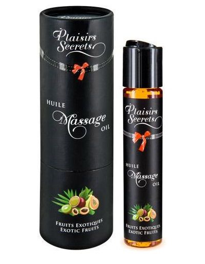 Массажное масло с ароматом экзотических фруктов Huile de Massage Gourmande Fruits Exotiques - 59 мл. - Plaisir Secret - купить с доставкой в Кирове