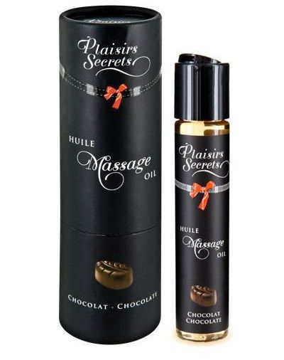 Массажное масло с ароматом шоколада Huile de Massage Gourmande Chocolat - 59 мл. - Plaisir Secret - купить с доставкой в Кирове