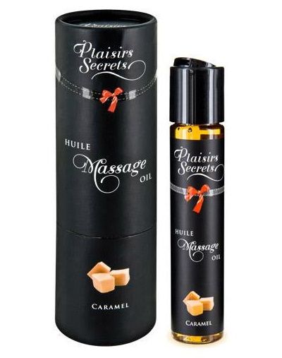 Массажное масло с ароматом карамели Huile de Massage Gourmande Caramel - 59 мл. - Plaisir Secret - купить с доставкой в Кирове