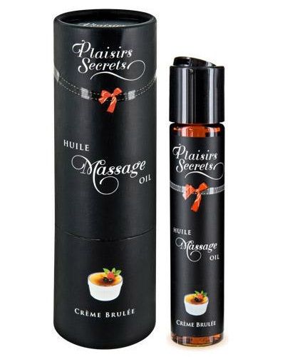 Массажное масло с ароматом крем брюле Huile de Massage Gourmande Creme Brulée - 59 мл. - Plaisir Secret - купить с доставкой в Кирове