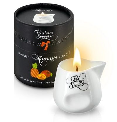 Массажная свеча с ароматом манго и ананаса Bougie de Massage Ananas Mangue - 80 мл. - Plaisir Secret - купить с доставкой в Кирове