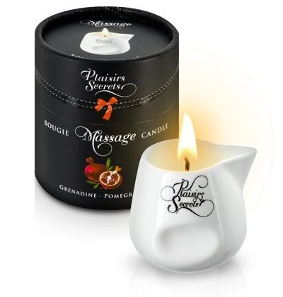 Массажная свеча с ароматом граната Bougie de Massage Gourmande Grenadine - 80 мл. - Plaisir Secret - купить с доставкой в Кирове