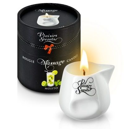 Массажная свеча с ароматом мохито Bougie de Massage Mojito - 80 мл. - Plaisir Secret - купить с доставкой в Кирове