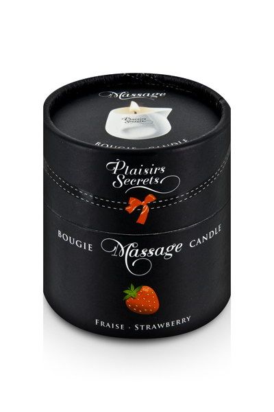 Массажная свеча с ароматом клубники Bougie de Massage Gourmande Fraise - 80 мл. - Plaisir Secret - купить с доставкой в Кирове