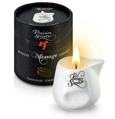 Массажная свеча с ароматом шоколада Bougie de Massage Gourmande Chocolat - 80 мл. - Plaisir Secret - купить с доставкой в Кирове