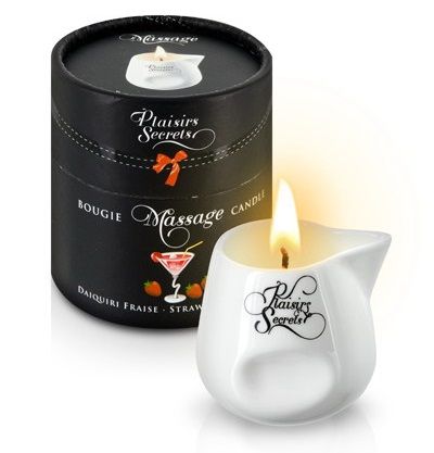 Массажная свеча с ароматом клубничного дайкири Bougie de Massage Daikiri Fraise - 80 мл. - Plaisir Secret - купить с доставкой в Кирове